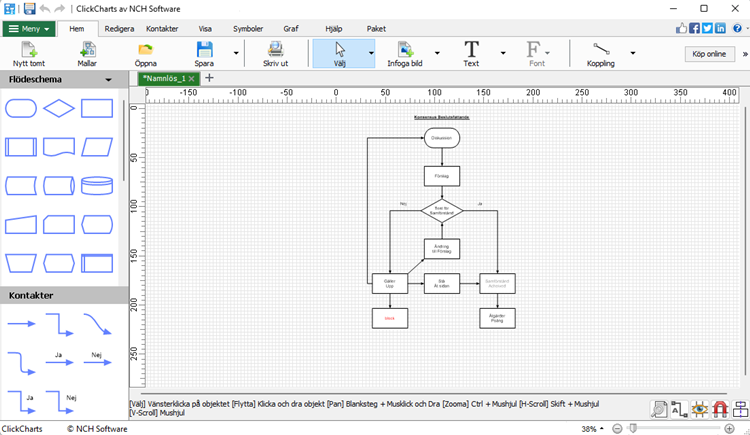 ClickCharts Diagram & Flödesschemaprogram Snapobjekt skärmdump