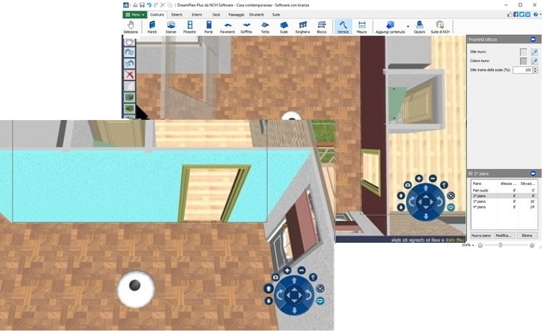 Schermata del software di progettazione d'interni DreamPlan
