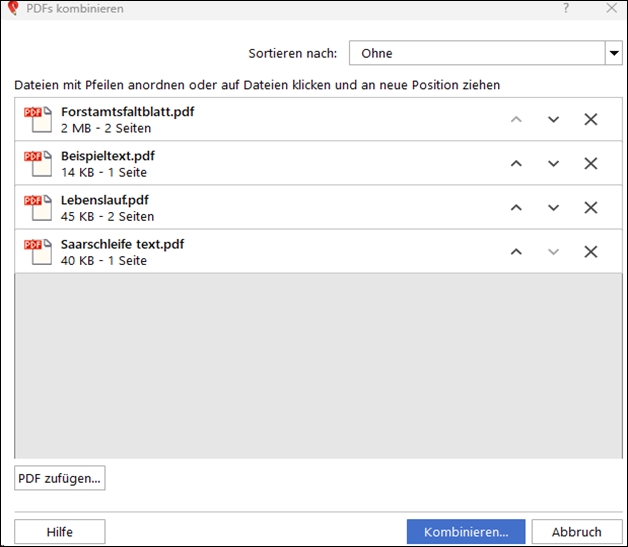 PicoPDF PDFs zusammenführen