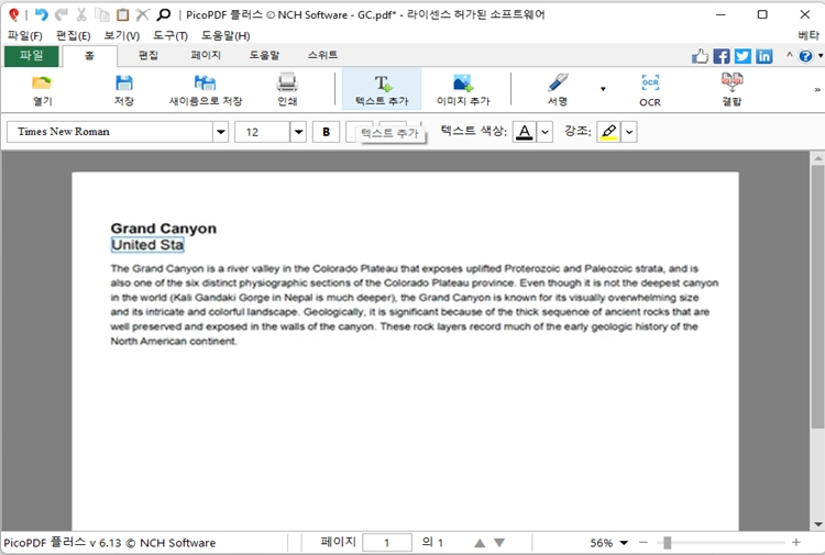 PicoPDF 텍스트 추가 도구