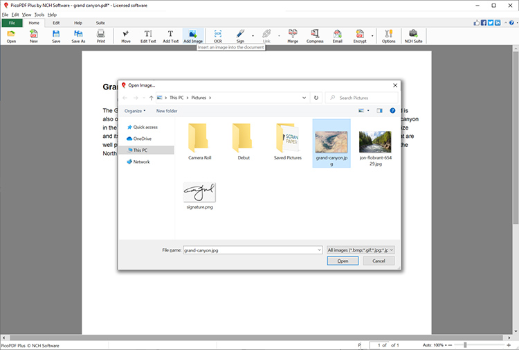 PicoPDF Free PDF Editing Software neue Schnittstelle Screenshot