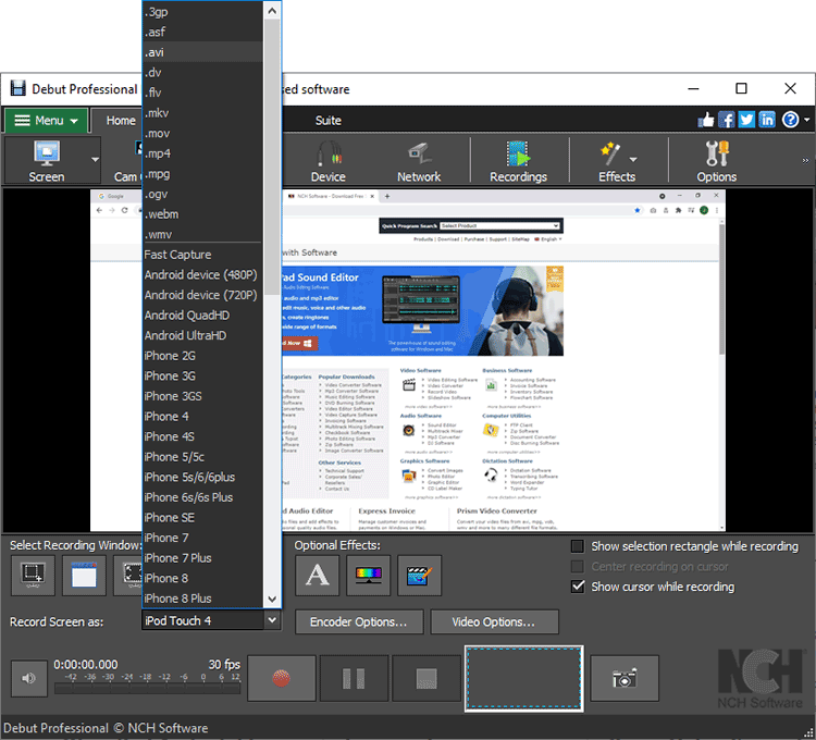 Debut Screen Video Capture Software screenshot