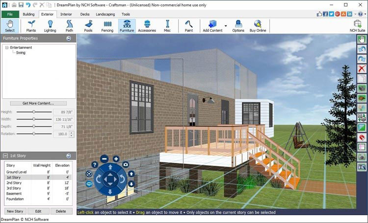 DreamPlan House Design Software deck design screenshot