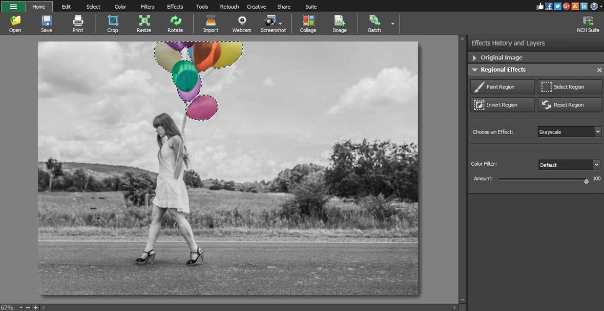 PhotoPad Photo Editing Software photo editing effects screenshot