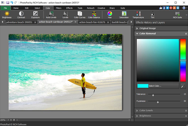 PhotoPad Photo Editing Software new interface screenshot